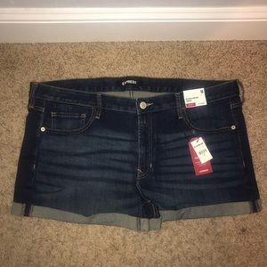Express Relaxed Low Rose Shorties Jean Shorts